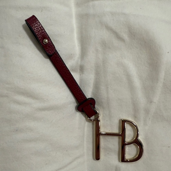 HENRI BENDEL W57TH Large Hobo Striped Guitar Strap Crossbody in Burgundy - Picture 5 of 11